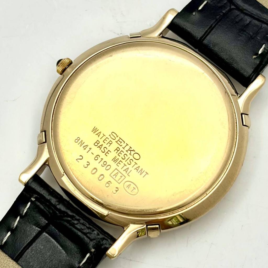SEIKO Dolce Часы Золотые 230063 Новый Ремешок [Новая Батарейка] Мужские 8N41-6190