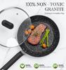 MICHELANGELO Non-stick Frying Pan with Lid, Granite Non-stick Coating, Scald-proof Handle, Suitable for Induction Cookers