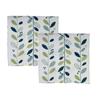 Printed Seat Cushion Set of Green 2, 40x40cm, Leaf,