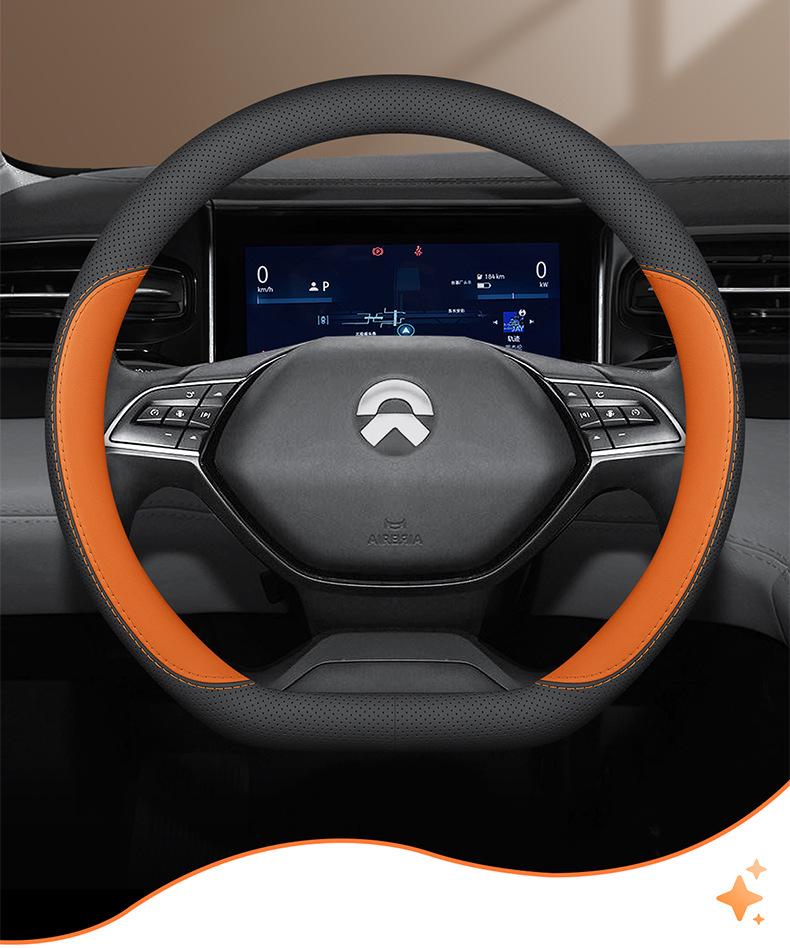 Genuine Leather Steering Wheel Cover for Nio ET5/ET5T, ES6, EC6, ET9, ET7, EC7 - Ultra-Thin