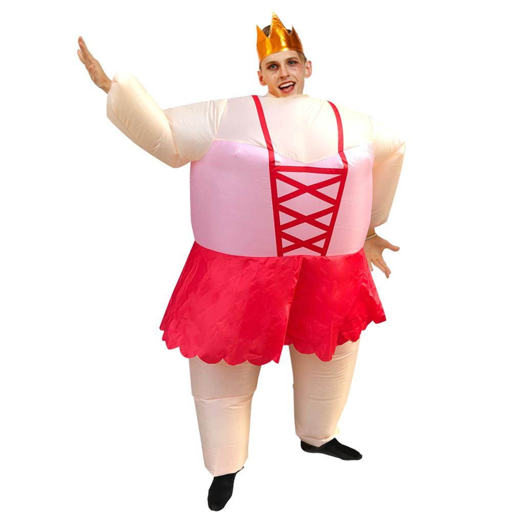 Inflatable Ballerina Costume for Adult Blow Up Funny Fat Suits Halloween Fancy Dress