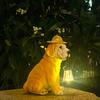 Solar Garden Light Resin Puppy Statue with Solar LED Lantern Outdoor Decor Weather-Resistant