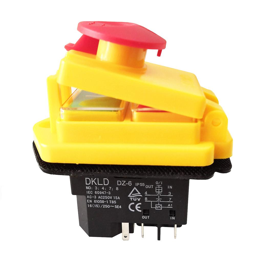 DKLD DZ-6E 5-контактные 250 В водонепроницаемые электромагнитные кнопочные выключатели аварийной остановки