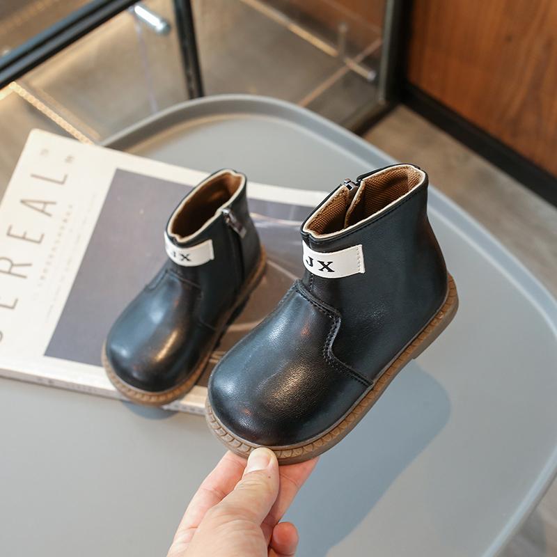 Весна Осень Детские Ботильоны Однотонные Девочки Повседневные Лоскутные Ботинки Модные Универсальные Детские Мальчики Кожаные Ботинки Нескользящие