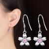 Miles Peach Blossom Creative Roses Earrings Sweet Personality Lady Pink Diamond Silver Plated Earrings Female Ear Rings