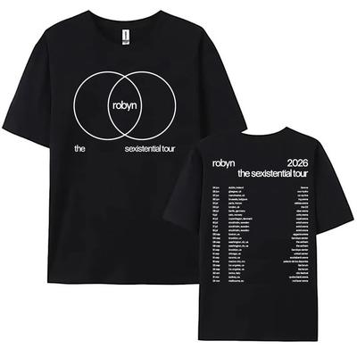 Футболка The Sexistential Tour 2026 Дизайн Robyn Singer Графическая футболка Летняя с коротким рукавом Хлопковые футболки Уличная одежда Унисекс