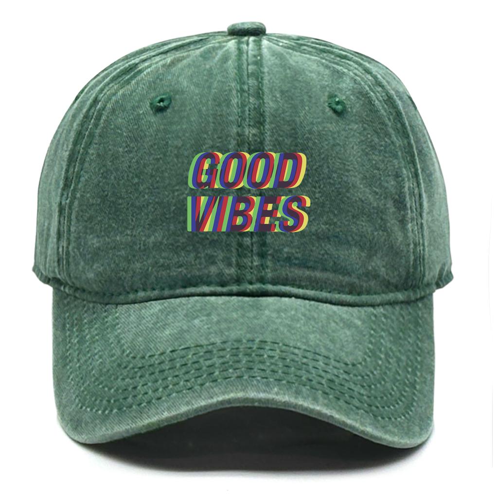 Unisex Baseball Caps "GOOD VIBES" Trucker Cap Casual Fashion Adjustable Baseball Hat Ideal Choice For Gifts One Size Fits All