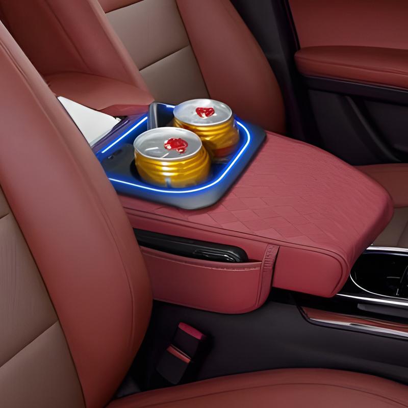 Arm Rest Organizer Car Auto Arm Rest Heightening Pad Multi-function Cup & Tissue Holder for Front Seat Organization Road Trip
