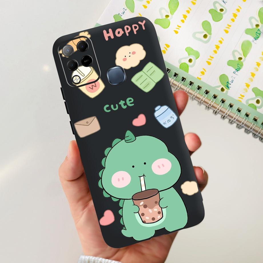 For Infinix Hot 11 G37 4G Case Cover Soft TPU Black Silicone Funda for Infinix Hot11 G37 Infinix X689F Fashion Pattern Bumper