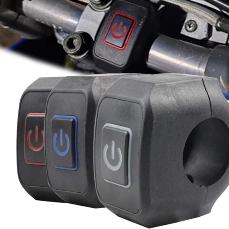 22mm Motorcycle Switch Headlight Horn Modified Control Switch with LED Light Handlebar Mount Button Electric Cars Accessories