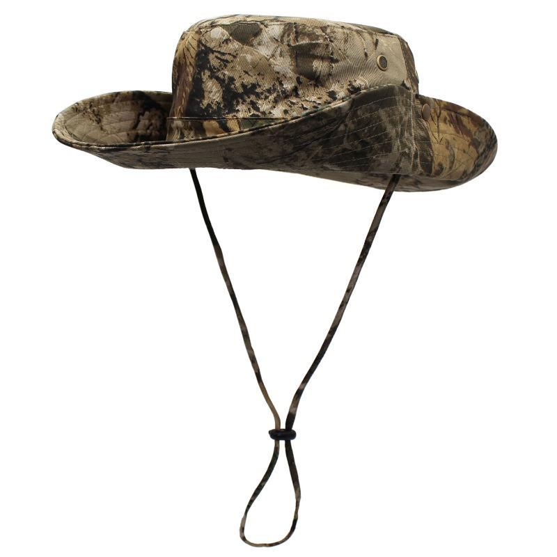 Shade bucket hat men outdoor hiking jungle sports camouflage neck cotton fishing hat