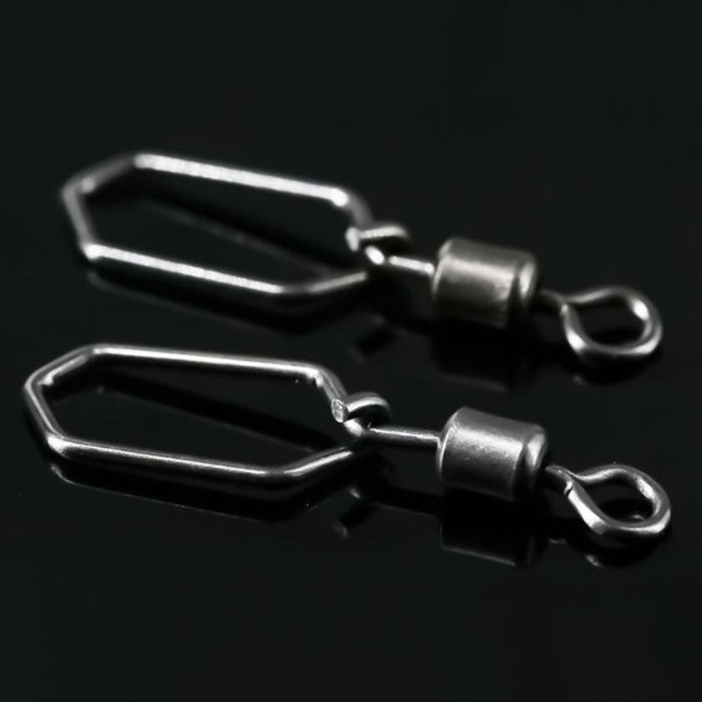 Steel Solid Ring Rolling Swivel Bearing Barrel Fishing Snap Connector with Pin Heavy Duty Ball