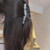 Корейская заколка для волос с кристаллами и цветами: Элегантный большой аксессуар для волос