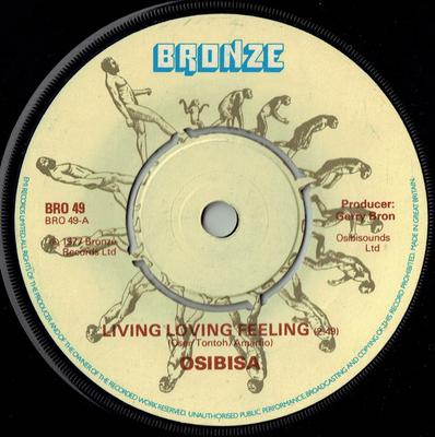 7-дюймовая пластинка OSIBISA Living Loving Feeling BRO49 BRONZE 1978 UK Рок Б/У
