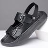 Мужские тапочки двойного назначения, сандалии из высококачественной кожи, модная повседневная пляжная обувь, летние сандалии с открытым носком для мужчин, дизайнерские сланцы