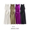 Araltay New Arrival Fashion Style Women's Clothing Fashion All-Match Casual Minimalist Pure Color Silk Satin Texture Midi Skirt Dress