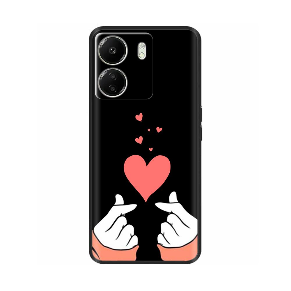 Чехол для Xiaomi Poco C65 Милый Роскошный Расписной Задний Чехол Мягкий Черный Силиконовый Чехол для Телефона Для Xiaomi Poco C65 PocoC65 Fundas Бампер