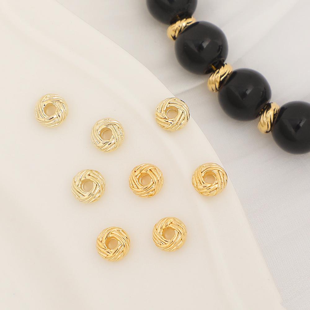 Позолоченные 14 карат витые бусины для изготовления ювелирных изделий, ожерелий и браслетов, разделители