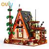 Ovly Forest Log Cabin Wooden House Building MOC Toy Educational Decorative Ornaments Block Kit Children's Birthdays Gift