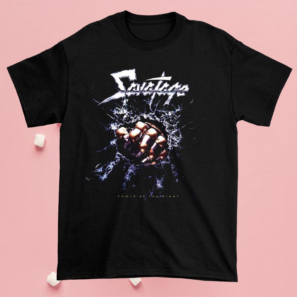Новая футболка Savatage Power Of The Night Подарок для семьи Футболка с коротким рукавом Все размеры NG Унисекс Футболка