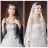 Flower Veil Prayer Shawl Lace Trim Bride Head Gauze Fashion Mantilla Scarf  Woman