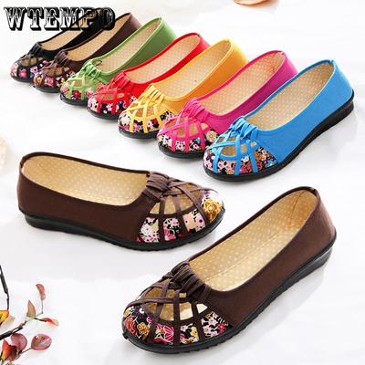 Тканевые туфли Старый Пекин Тканевые туфли на плоской подошве с мягкой подошвой и сеткой Женская обувь Модная верхняя одежда Летние сандалии