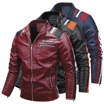 Мужская куртка Новая мужская куртка Tough Guy из искусственной кожи, подходящая по цвету мотоциклетная куртка плюс мужская кожаная куртка из бархата