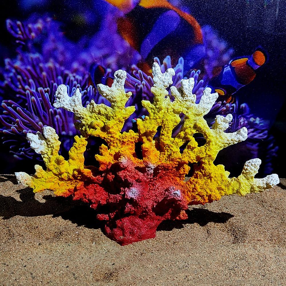 Colorful Artificial Coral Ornament Unique Coral Water Plant Figurines  For Aquarium Fish Tank