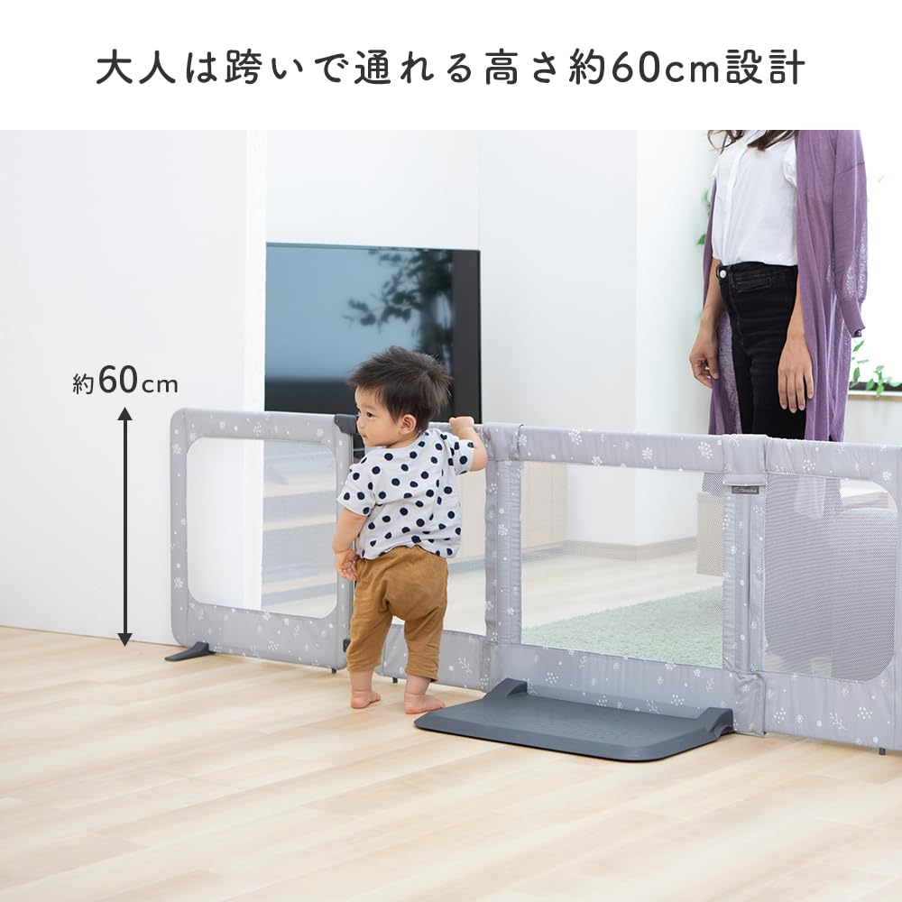 Детские ворота Nippon Childcare Okudake и Osenbo Smart Wide Brown Straddle Height 60xm Простая установка детских ворот без инструментов