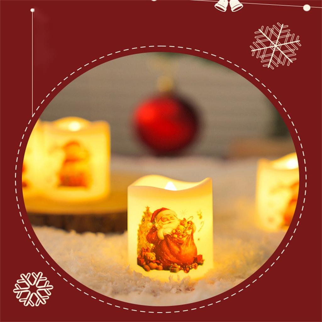Рождественский светодиодный электронный набор свечей Рождественский карнавальный канун украшения Рождественское украшение атмосфера свечи свет 6 шт
