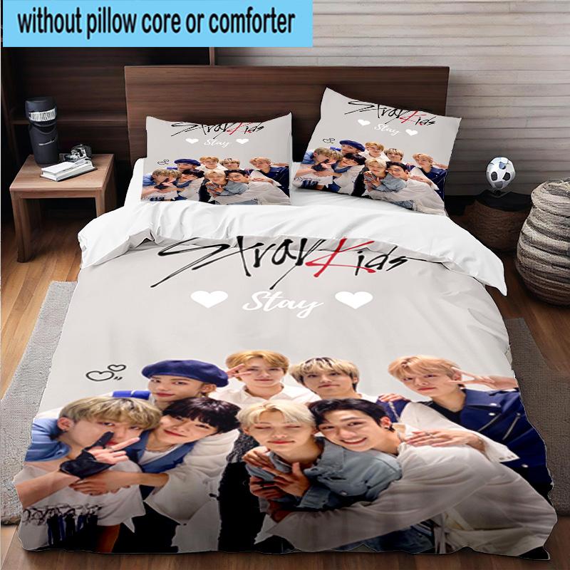 3PCS K-pop Stars In Urban Vibes 3pcs Bedding,Including 3PCS Duvet Cover And 2pcs Pillowcases Perfect for Christmas,Ideal for Bedroom, Dormitory