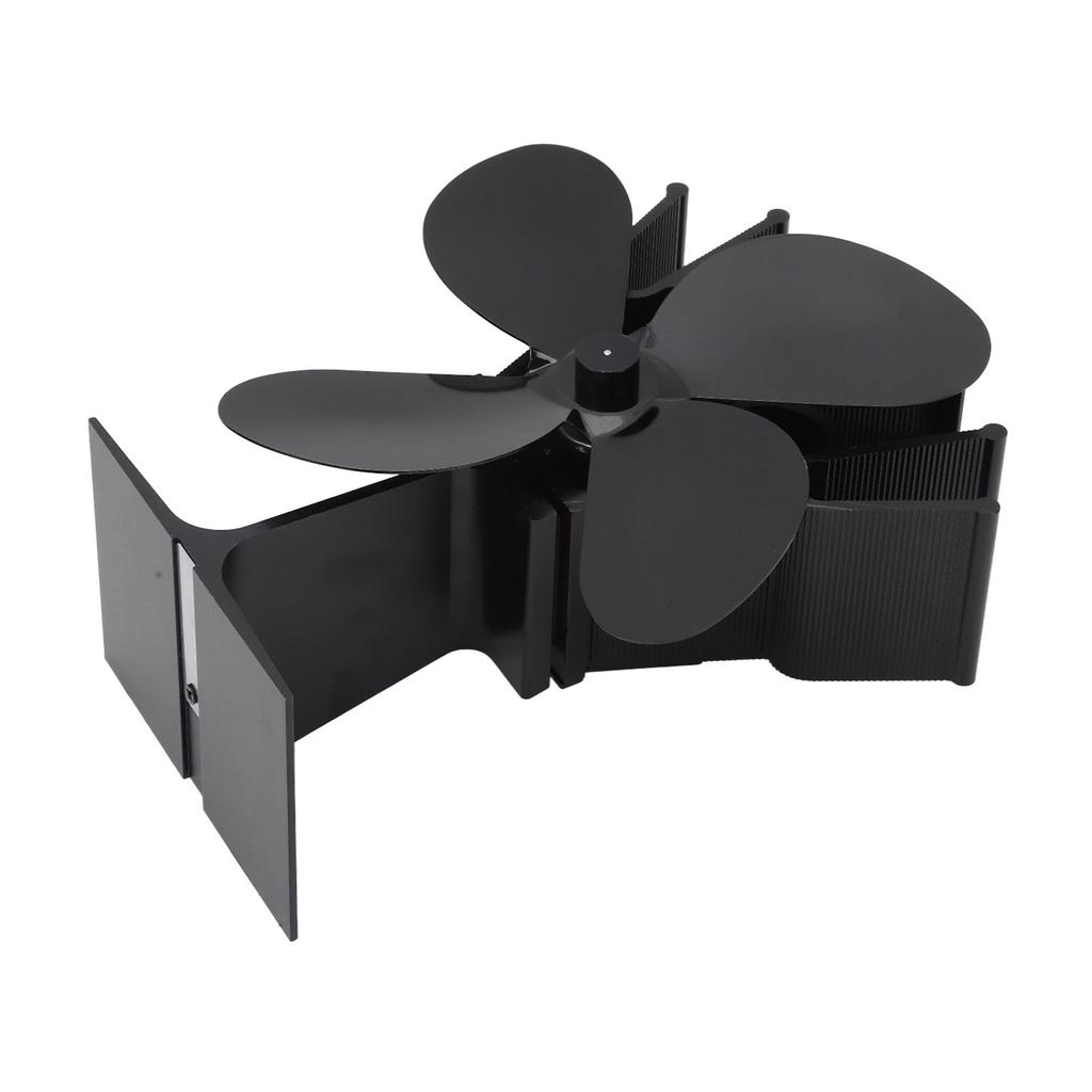 4-лопастной вентилятор для печи с подогревом, бесшумный, экологически чистый, из алюминиевого сплава, для камина, для дома, дровяного бревна