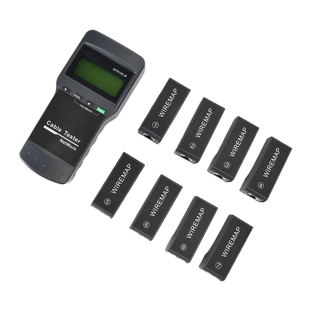 F‑8108‑M LCD Display Network Cable Length Tester Cable Wire Fault Finder with 8 Remote Units