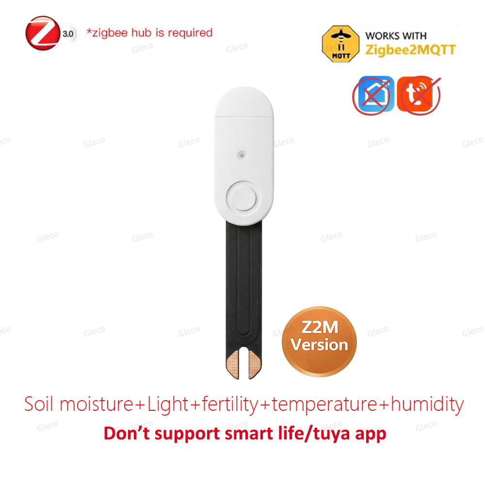 Zigbee Soil Moisture Sensor Fertility Sunlight Ambient Humidity Temperature Tester Monitor Detector For Smart Life TUYA 2MQTT