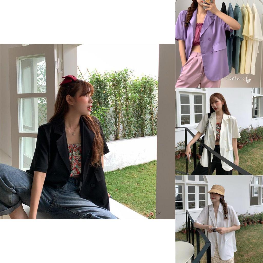 Chic Girl Korean High-quality Short-sleeve Suit Jacket Soft And Exquisite Fabric