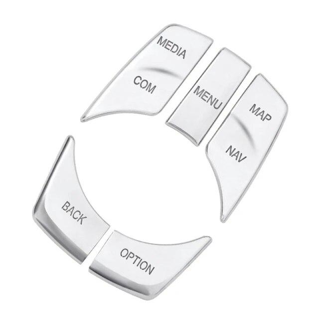 5PCS ABS Car Interior Multimedia Button Cover Trim For BMW G30 G38 5 Series 2017- Auto Interior Accessories