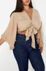 Women's Style Plus Size Blouse Mink Crinkle Beachwear Plus Size Blouse