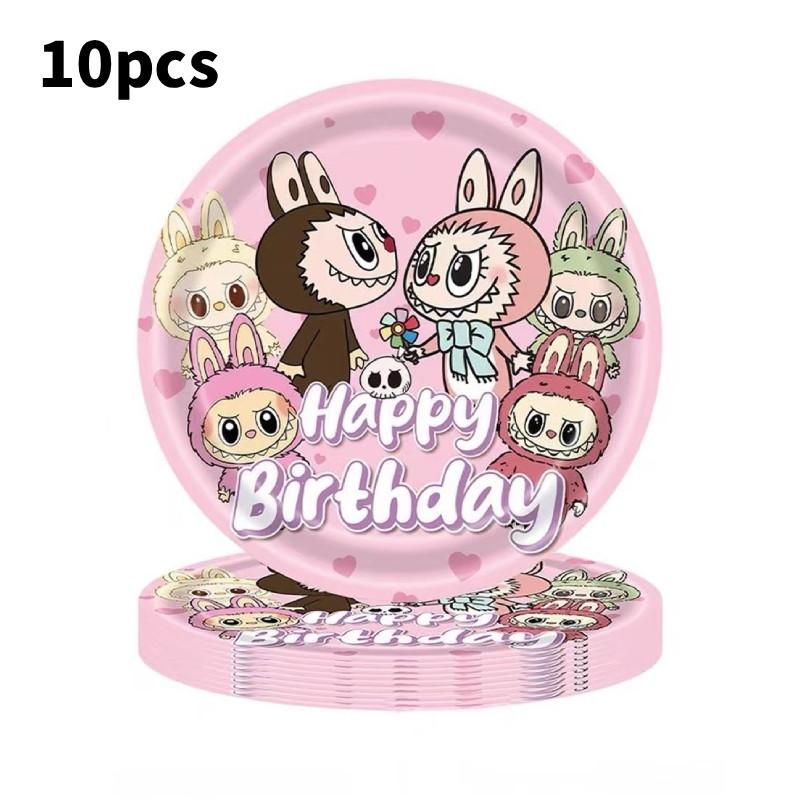 Набор для украшения вечеринки Лабубу с красочными баннерами для празднования детского дня рождения