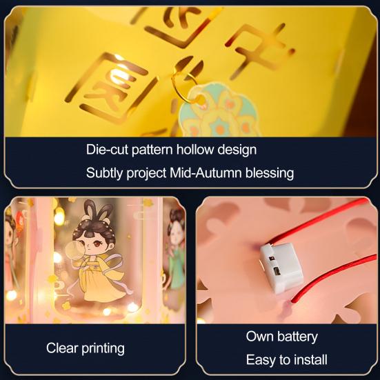 Фонарь в китайском стиле, набор для самостоятельного изготовления фонаря, красочный светодиодный фонарь для дворца, бумажные поделки для празднования фестиваля