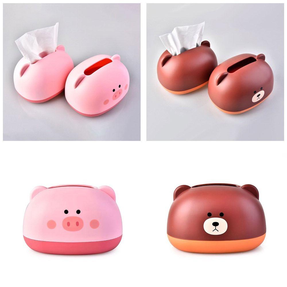 1Pcs Storage Box Tissue Box Pig Bear Wet Wipes Case Dispenser Creative Napkin Holder