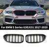 Front Bumper Grill For BMW 5 Series M5 G30 G31 520i 530i 540i ABS 2-Slat Gloss Black Front Kidney Grille