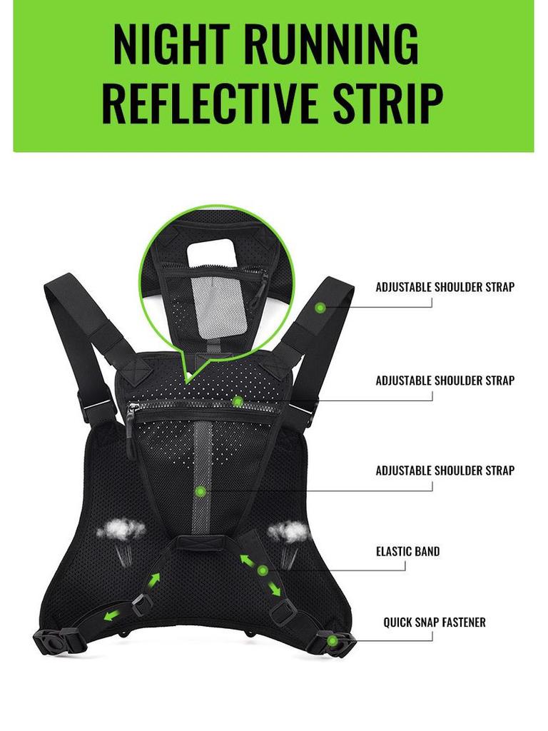 Мужская повседневная нагрудная сумка для велоспорта и пешего туризма - Функциональная сумка-жилет для бега и фитнеса