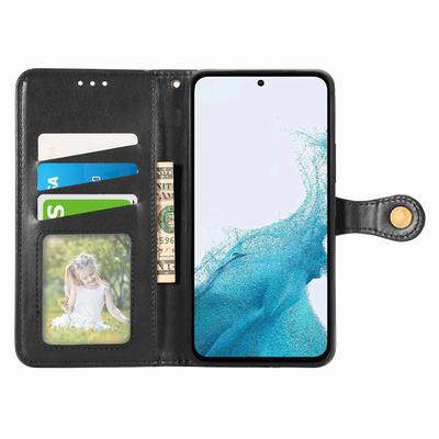 Чехол-портмоне из кожи для Samsung Galaxy A36 5G с подставкой и ремешком на запястье.