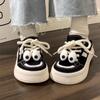 Trendy Big Eyed Ugly Cute Canvas Shoes 2024 New Design Sense Breathable Thick Sole Non Slip Casual Vulcanized Women's Shoes