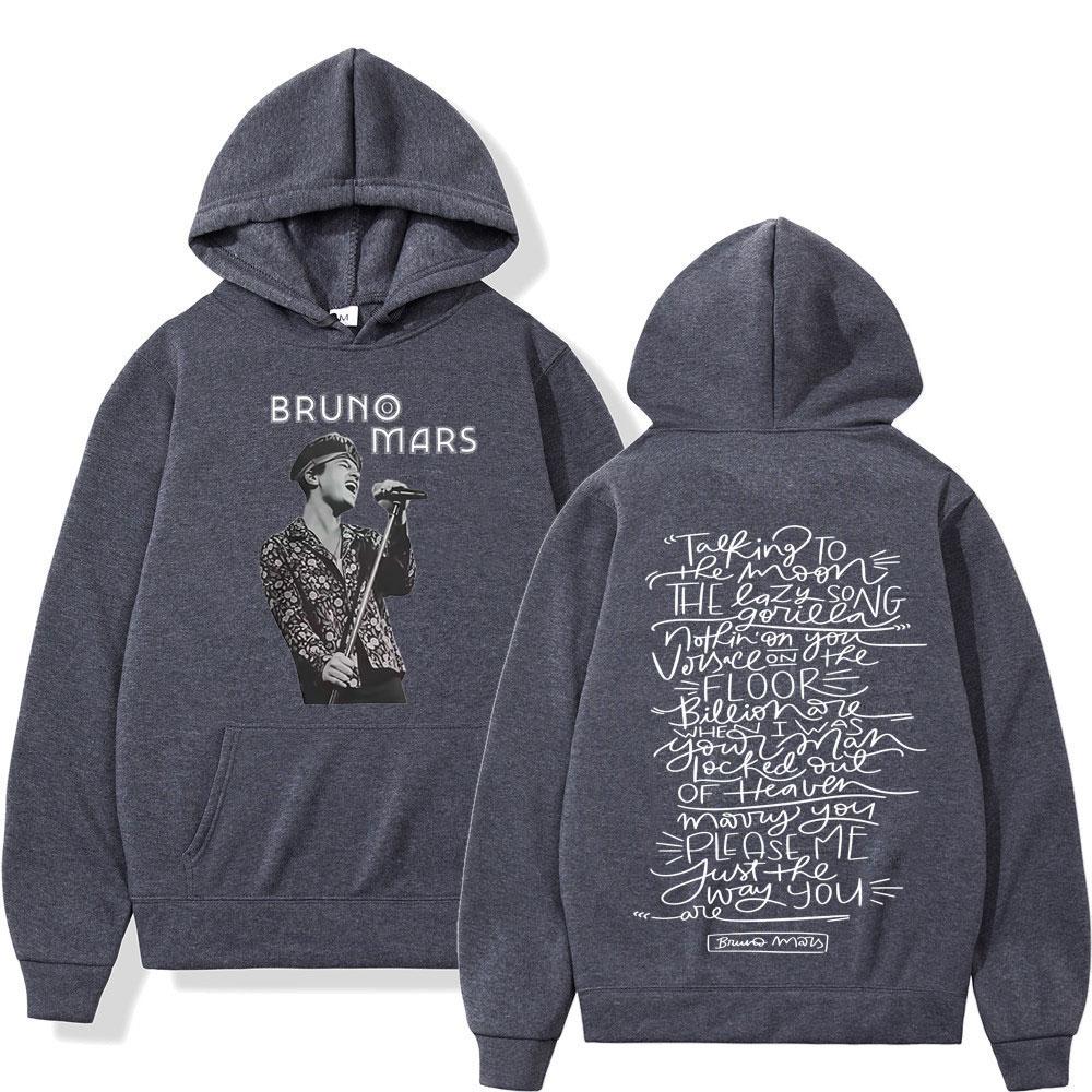 Bruno Mars The Romantic Tour 2026 Print Hoodie Men Women Vintage Hip-hop Pullover Autumn and Winter Loose Casual Sweatshirts