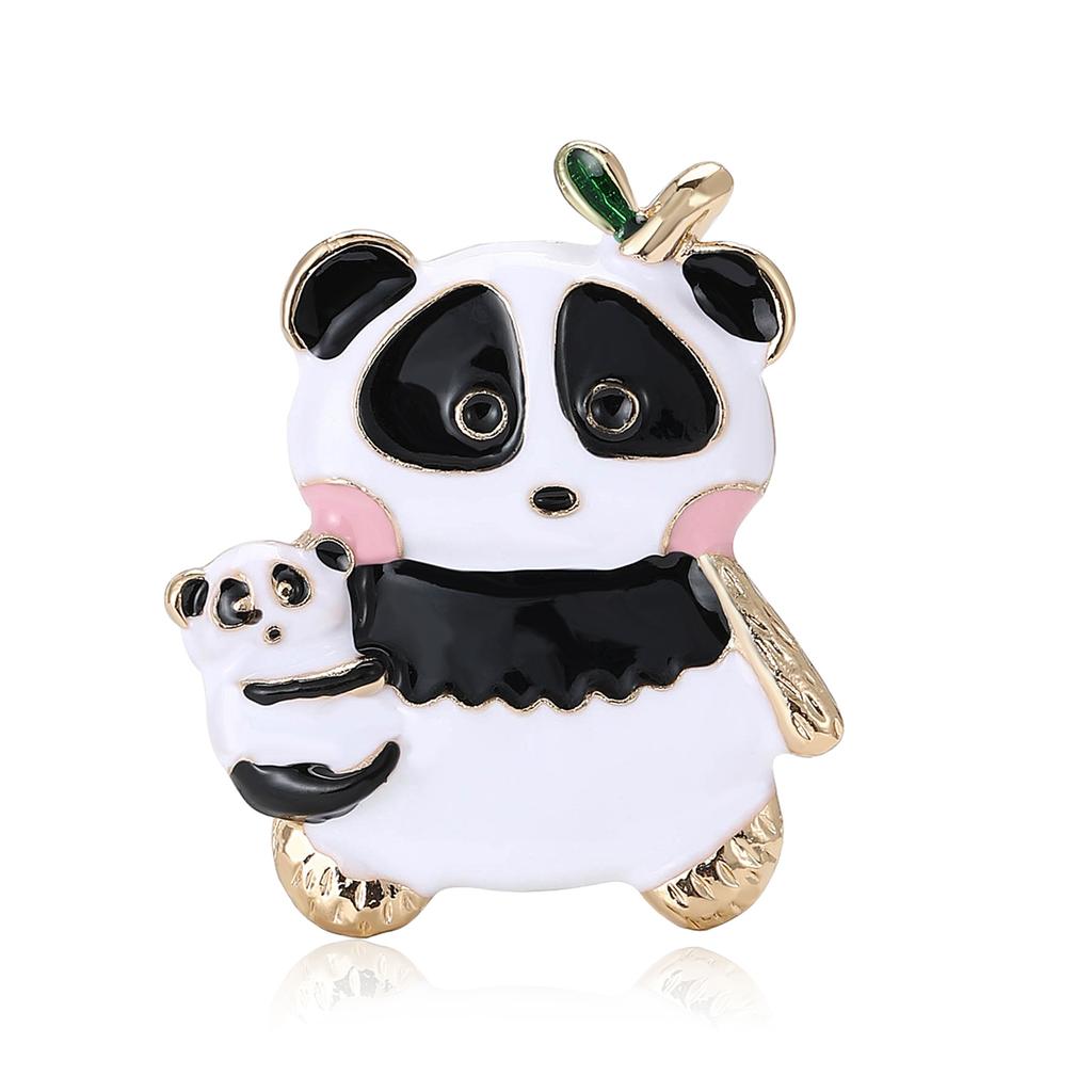 Мультяшная эмалевая брошь-панда из сплава, универсальная милая мужская и женская брошь для свитера, пальто, корсажа, декоративная булавка