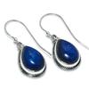 Natural Lapis Lazuli Gemstone 925 Solid Sterling Silver Gift Earring 1.25" V8j54