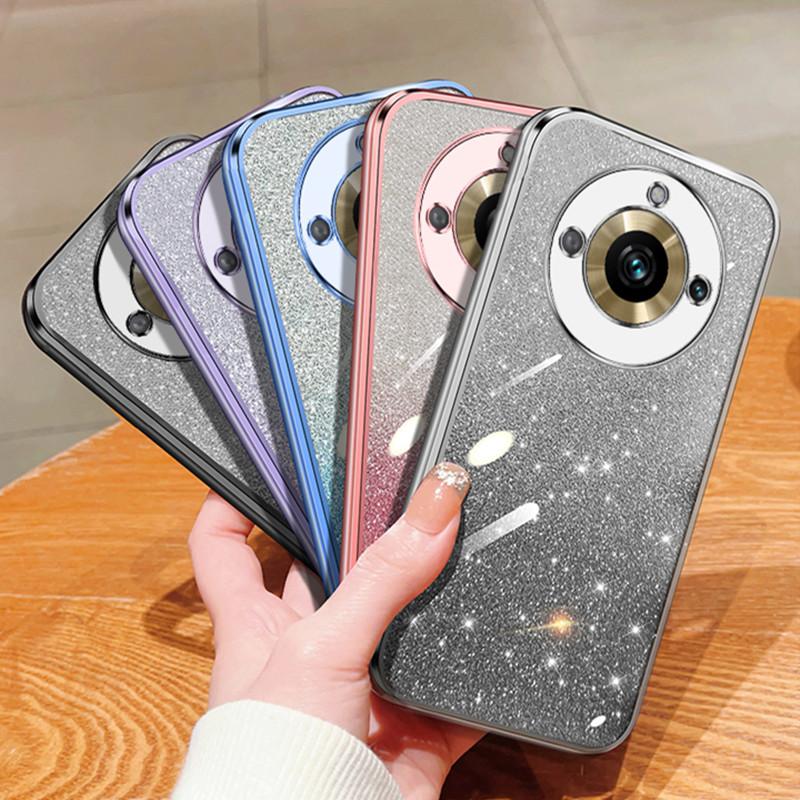 Модный блестящий чехол с градиентным покрытием для OPPO Realme 11 Pro 9 8 V25 V23 V13 C55 C53 C35 C33 C21Y Reno 10 5, силиконовая задняя крышка