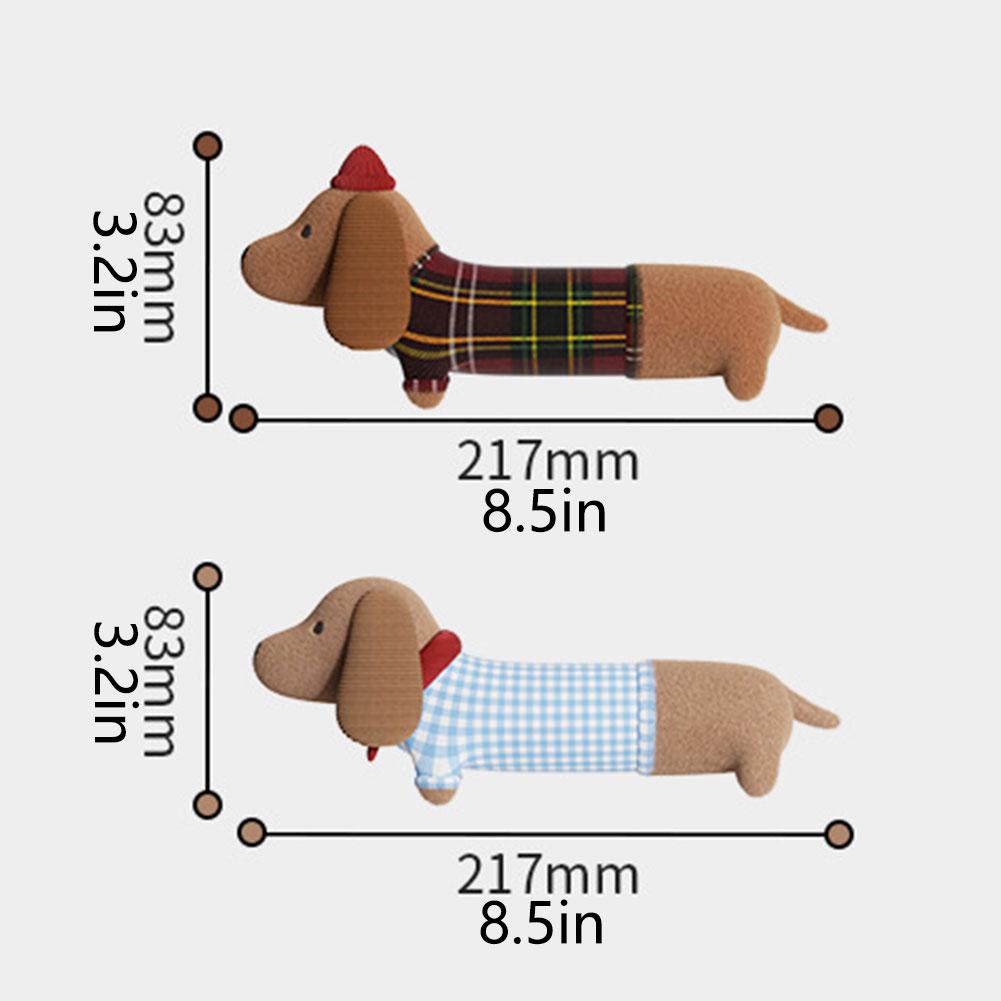 Dachshund Dog Squeaky Plush Toy Soft Cuddly Pet Supply Boredom Relief Teeth Cleaning For Indoor Carpet Chewing & Playtime