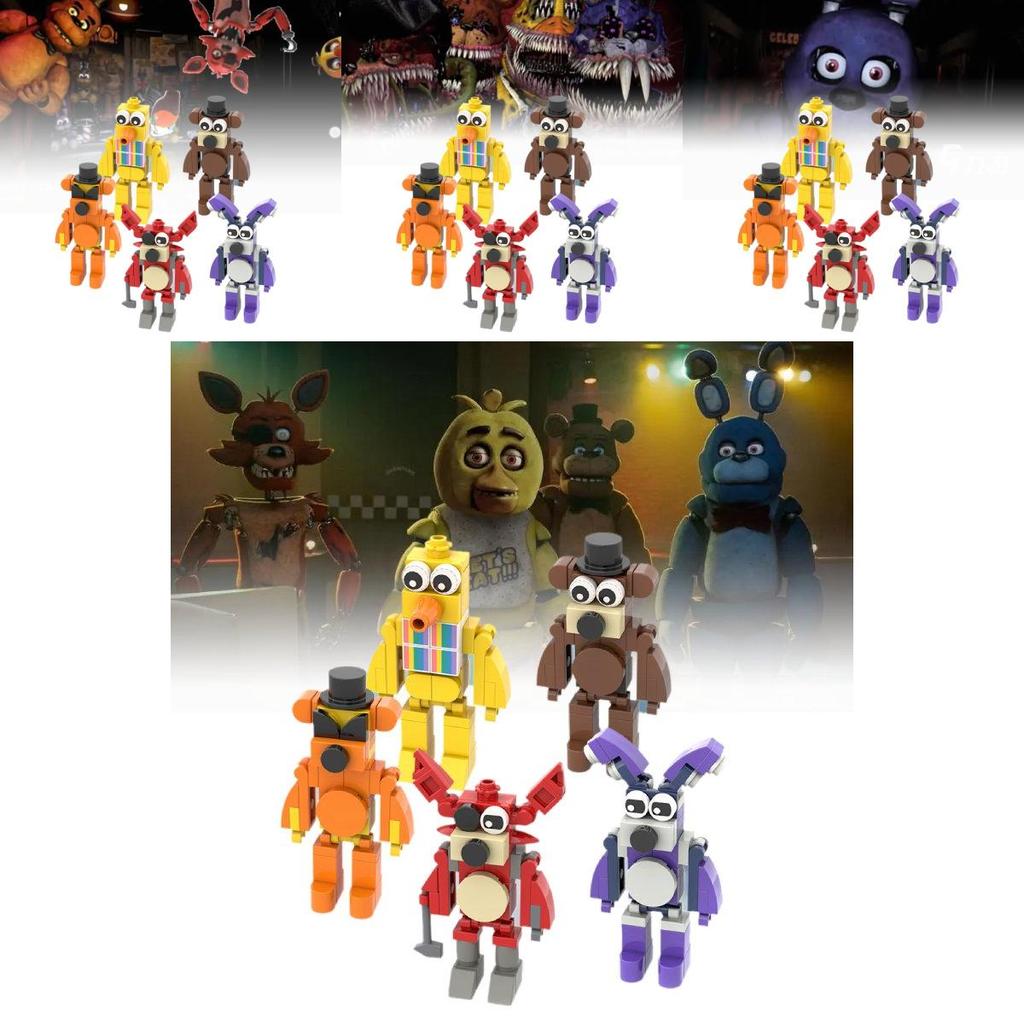 Высококачественный набор строительных блоков Fnaf Wu Ye Bear для детей с красочным дизайном и прочными пластиковыми материалами